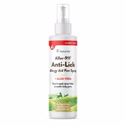 NaturVet Anti-Lick Allergy Aid Paw Spray with Aloe Vera 8 oz