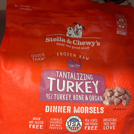 Stella & Chewy's Frozen Raw Tantalizing Turkey Dinner Morsels 4lbs
