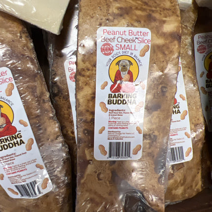 Barking Buddha Peanut Butter Beef Cheek Slice Small