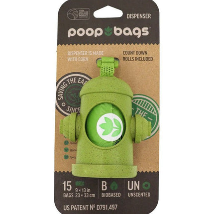The Original Poop Bags Fire Hydrant Unscented Bag Dispenser 15 ct