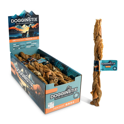 Dogginstix Beef Tripe Braided Stick 12 in 15/CASE