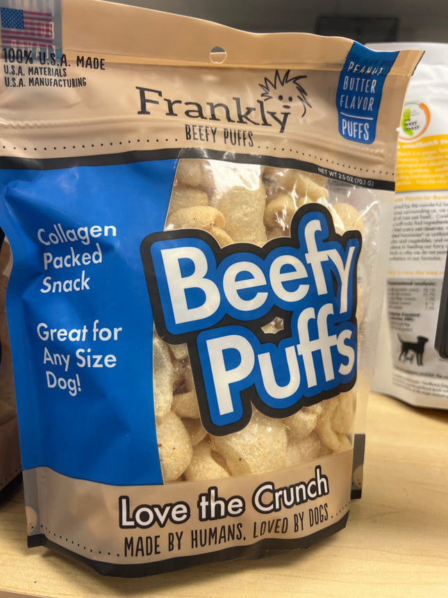 Frankly Pet Beefy Puffs Peanut Butter 2.5oz
