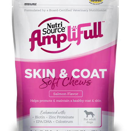 Nutrisource AmpliFull Soft Chews Skin & Coat 12.5 Oz
