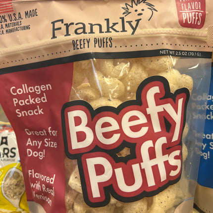 Frankly Pet Beefy Puffs Venison 2.5oz