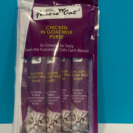 Fussie Cat Chicken Goat Milk purée pouches 2 oz