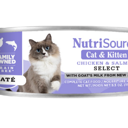Nutri Source Cat & Kitten Chicken  & Salmon 5.50z Can