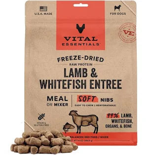 Vital Essentials FD Raw Lamb & Whitefish Entree Soft Nibs 14oz