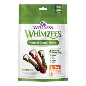 Whimzees Dental Treats Brushzees Large 6pk 12.7 oz