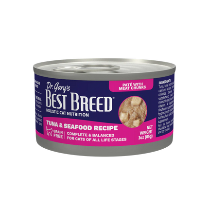 Dr Gary's Best Breed Tuna & Seafood Cat 3 oz