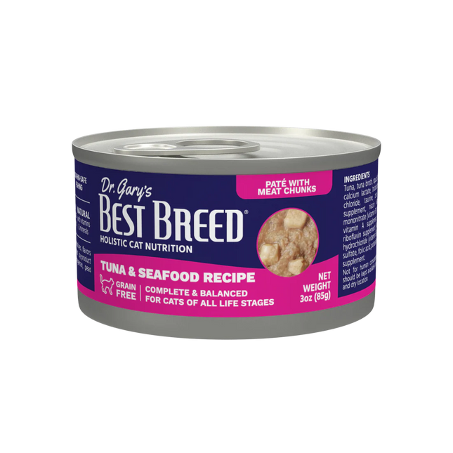 Dr Gary's Best Breed Tuna & Seafood Cat 3 oz