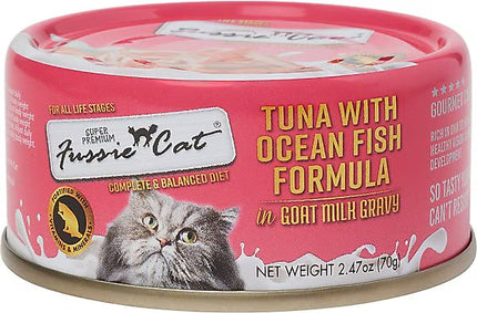 Fussie Cat Tuna with Ocean Fish in Goat Milk Gravy 2.8 oz