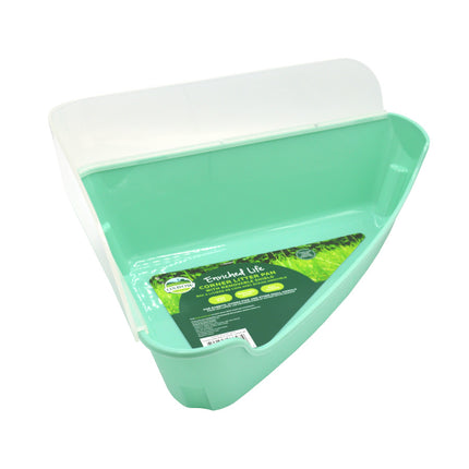 Oxbow Animal Health Enriched Life Small Animal Corner Litter Pan w/Removable Shield