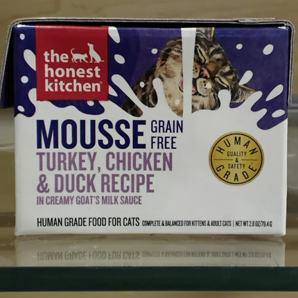 Honest Kitchen GF Turkey, Chicken, & Duck Recipe Silky Smooth Mousse in Creamy Goat's Milk Sauce 2.8oz