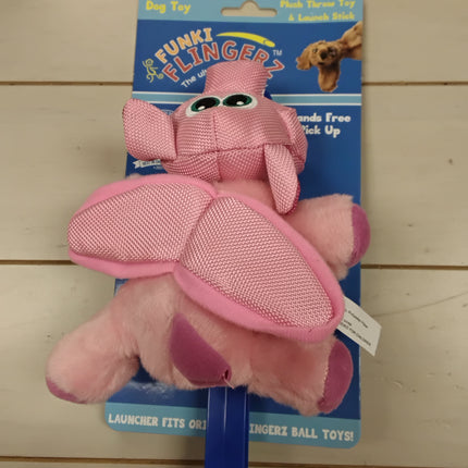 Flingerz Furry Pig Dog Toy