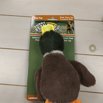 Flingerz Furry Duck Dog Toy