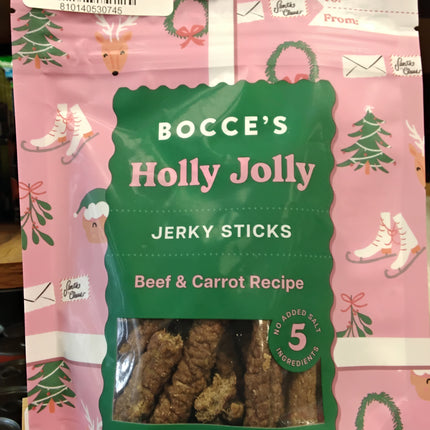 Bocce's Bakery Holly Jolly Beef & Carrot Jerky Sticks 4oz