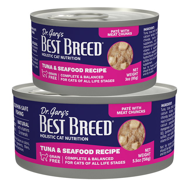 Dr Gary's Best Breed Tuna & Seafood Cat 3 oz